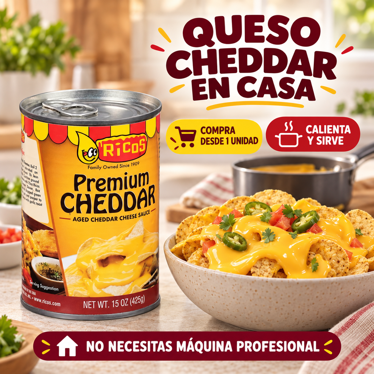 QUESO CHEDDAR PREMIUM LATA DE 15 OZ