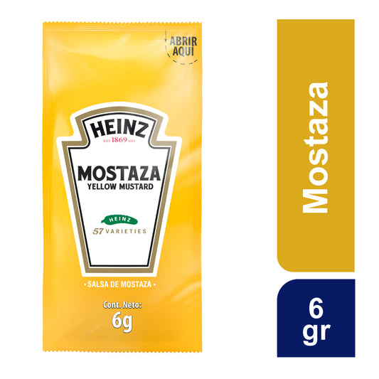 HEINZ MOSTAZA SACHET 6G X 500 UN